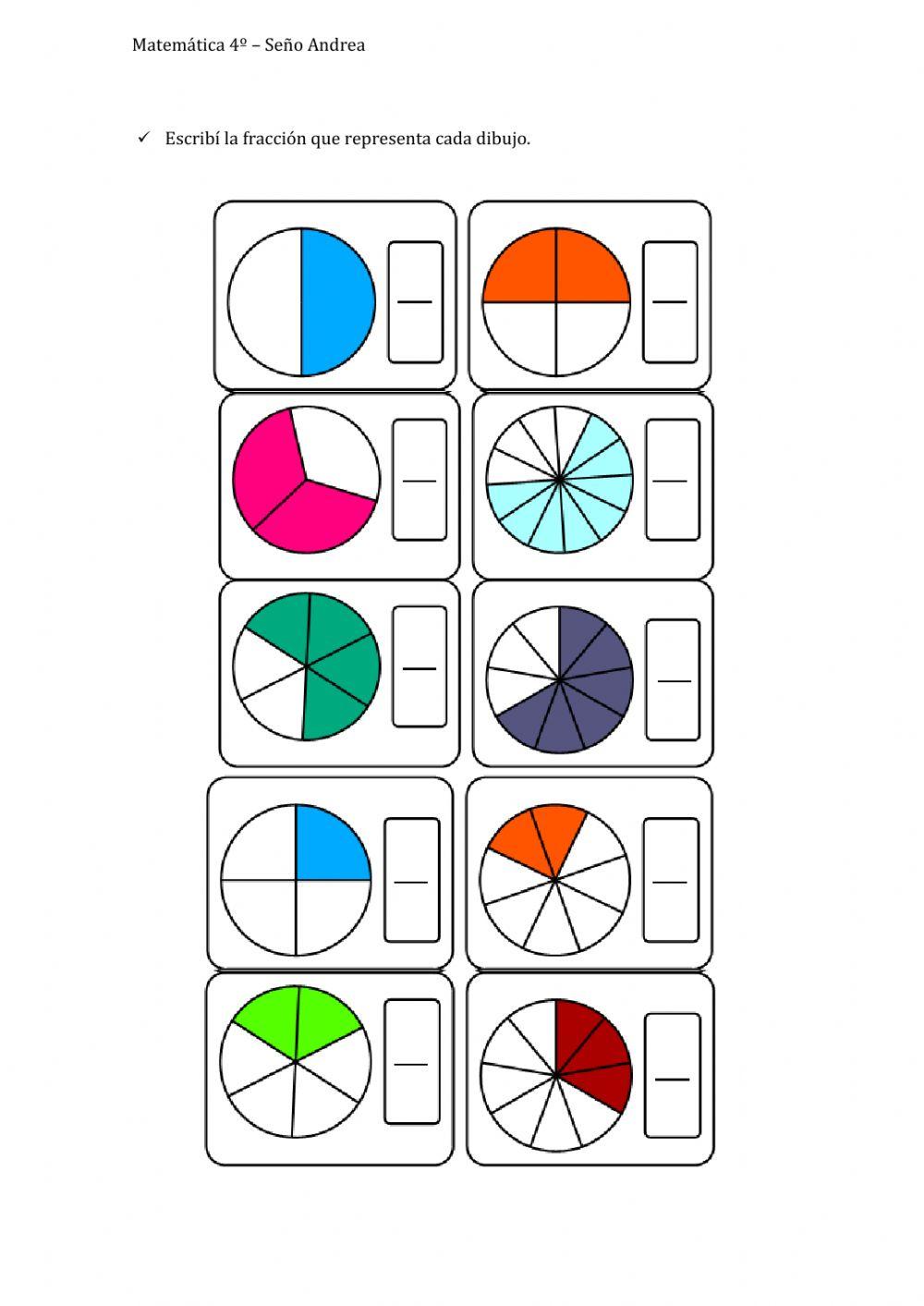 Fracciones: representación.