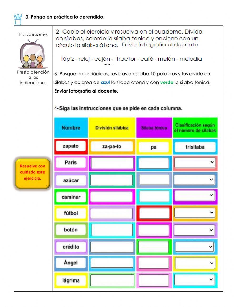 Sílaba tónica y sílaba átona