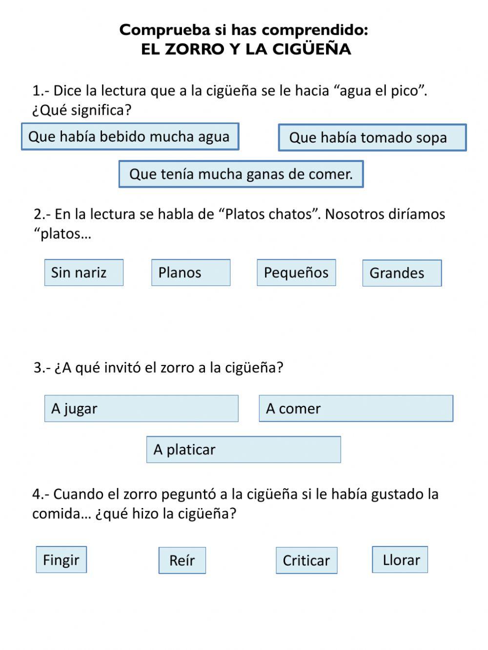 lectura de comprensión