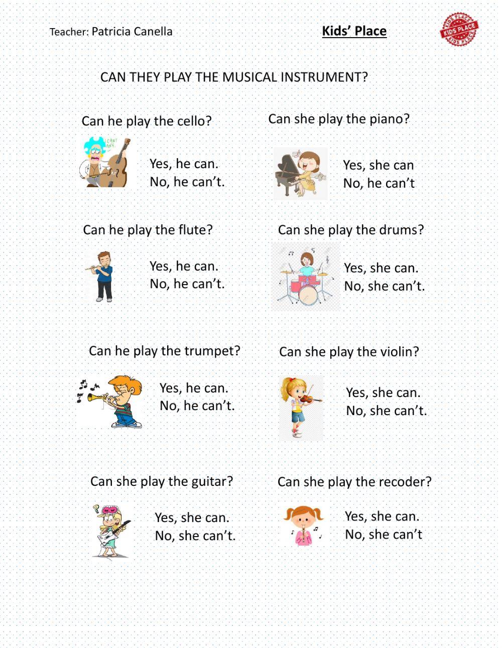 Can they play the musical instrument 4º nivel