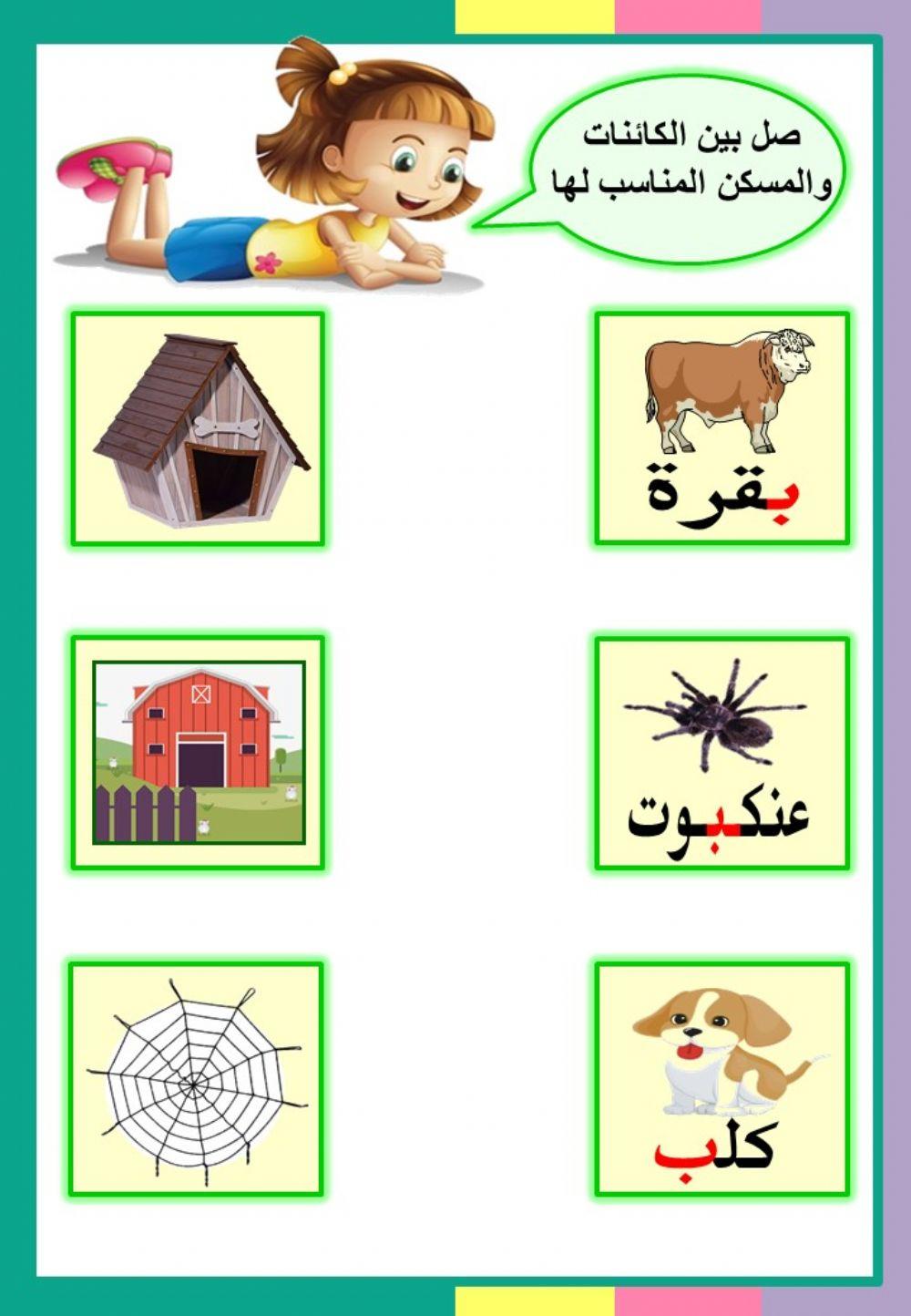 صل بين الكائنات واماكن معيشتها