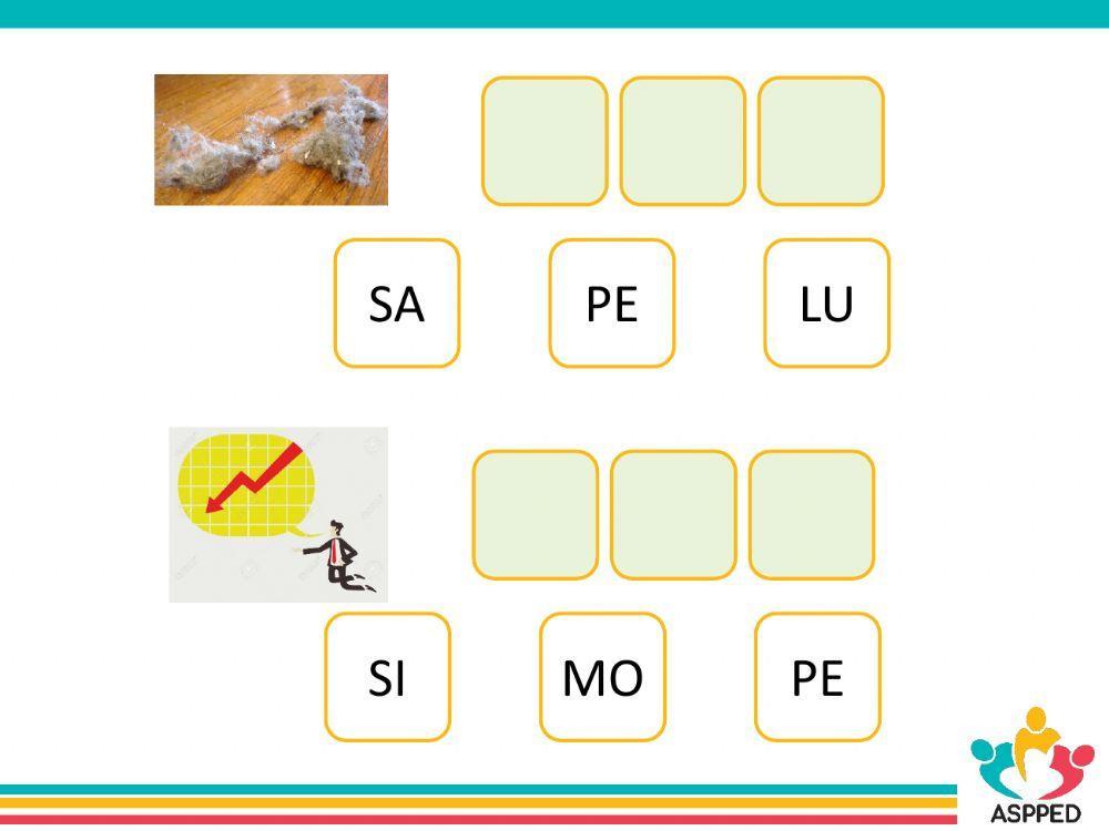 Escribir palabras trisílabas - Sin apoyo