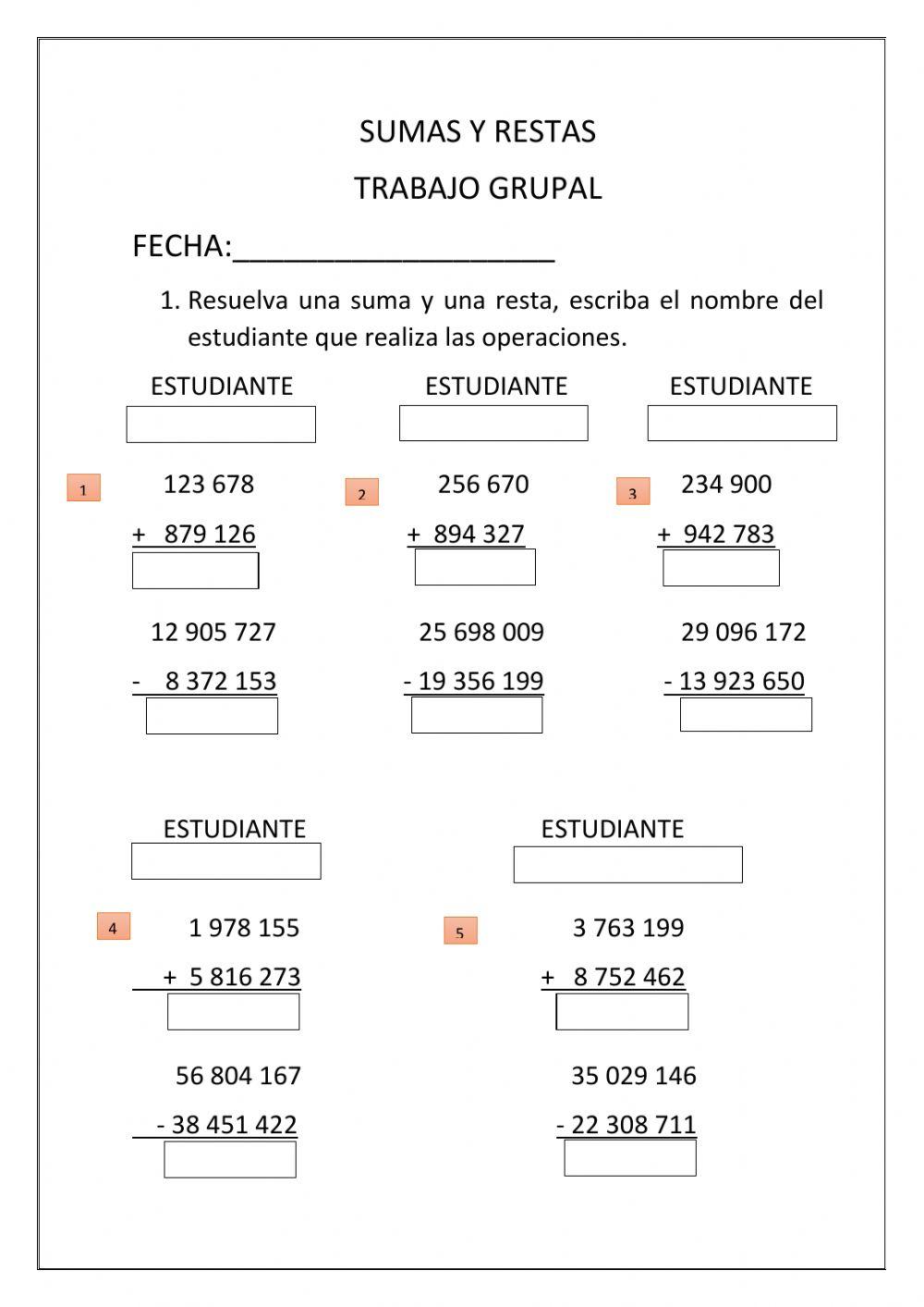 Operaciones matematicas