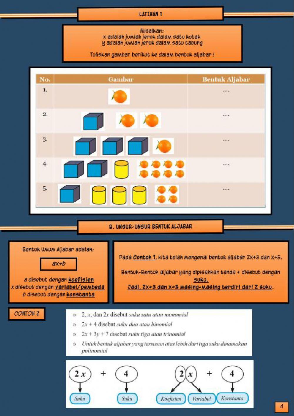 LKPD 1 - Bentuk Aljabar