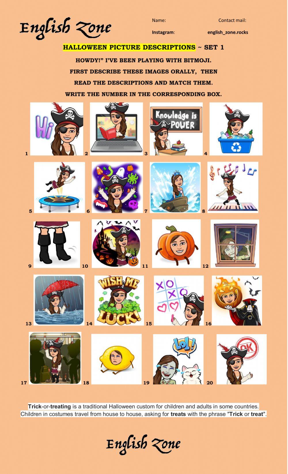 Halloween picture descriptions  set 1