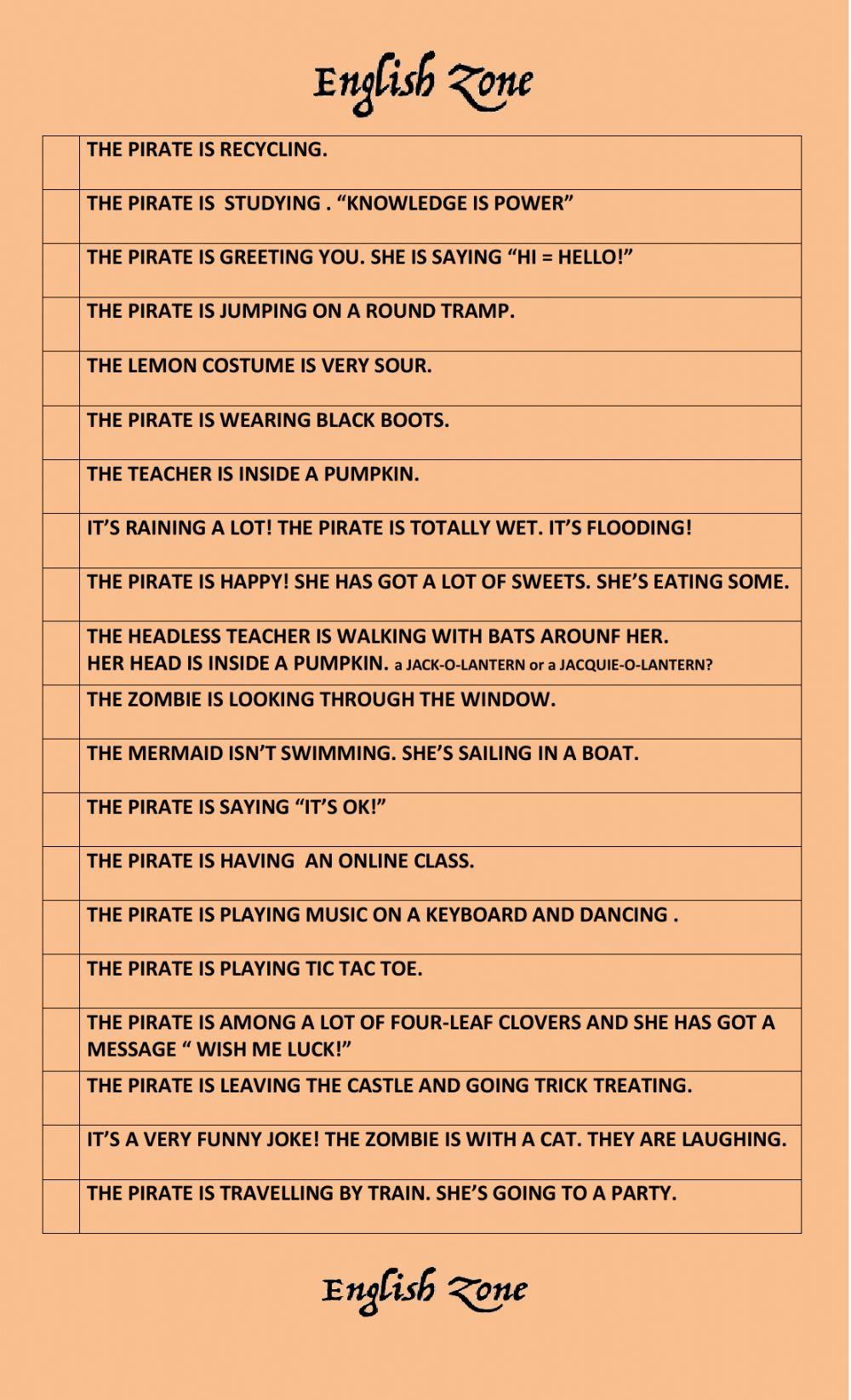 Halloween picture descriptions  set 1