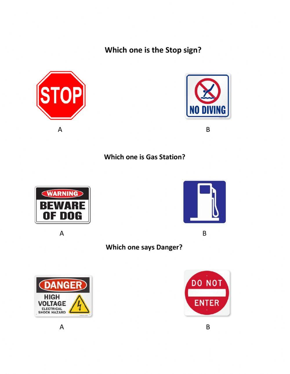 Community Signs interactive activity Live Worksheets