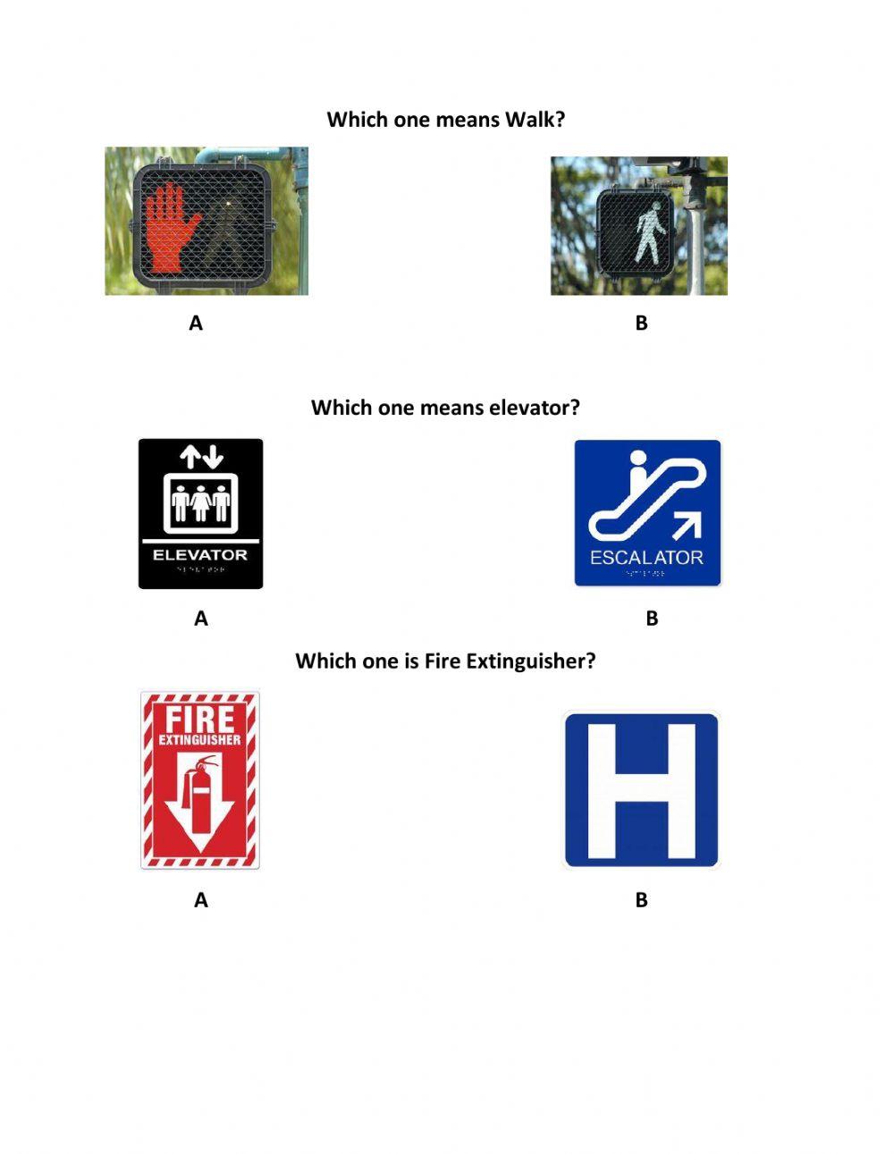 Community Signs interactive activity Live Worksheets