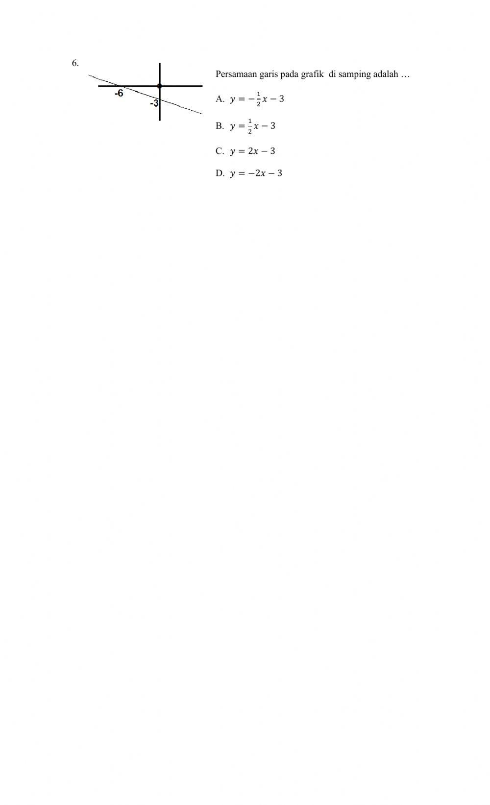 PERSAMAAN GARIS Latihan 2