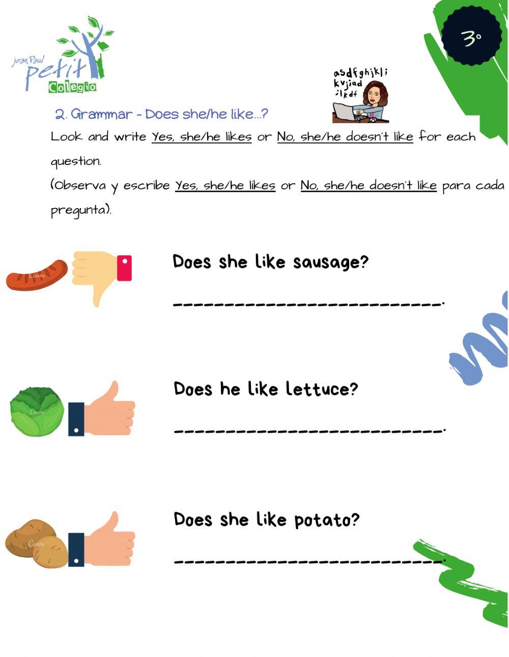 Unit 2. yummy or yucky! - unit test