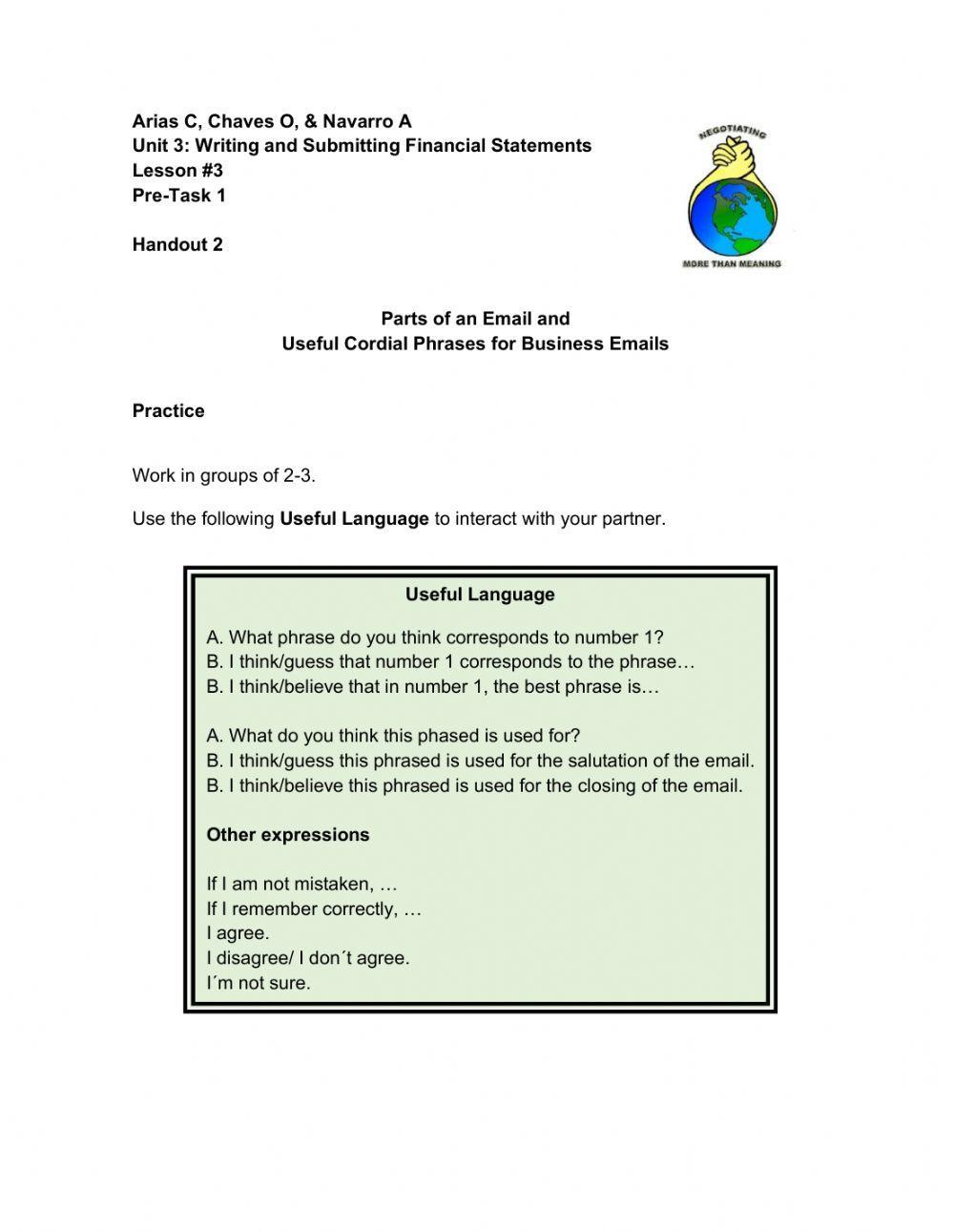 Useful Cordial Phrases for Business Emails