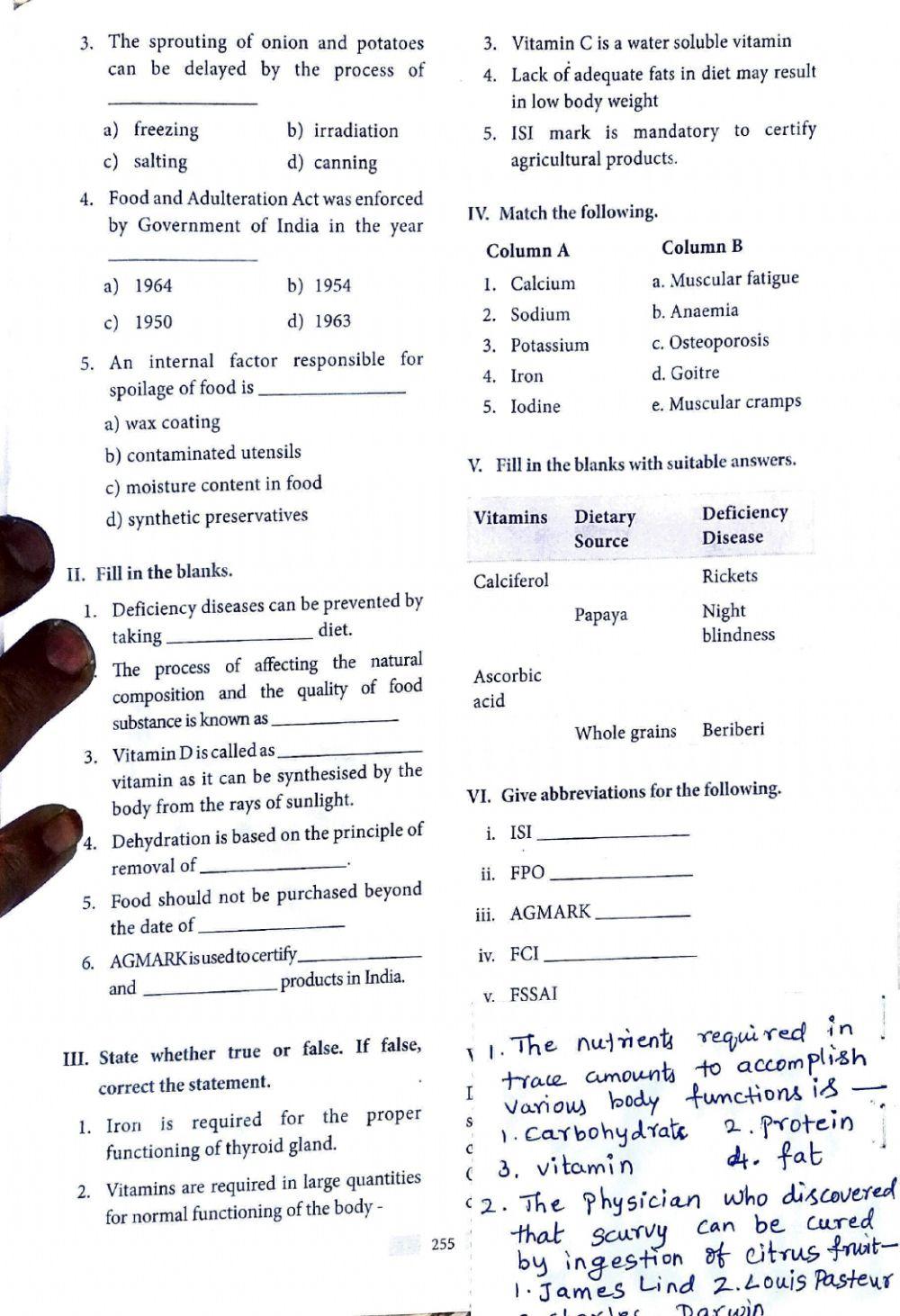 Nutrition and health