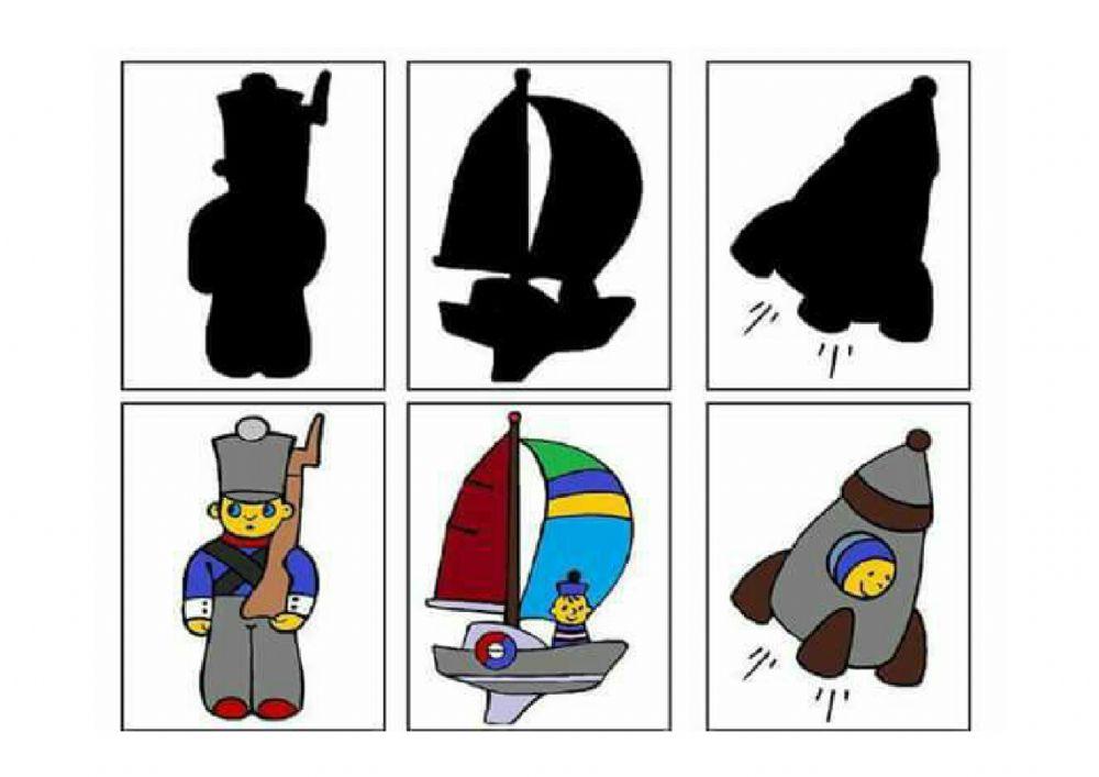 Relacione o desenha a sombra