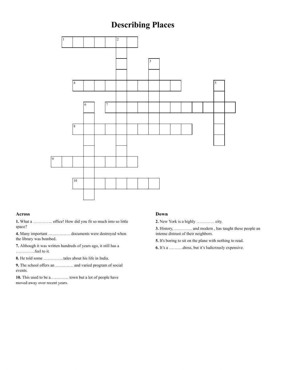 Week 2 Describing places 2