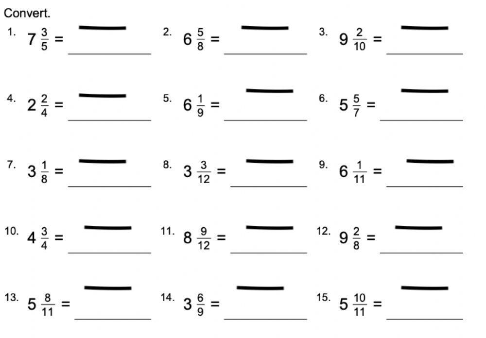 Mixed Number to Improper fraction