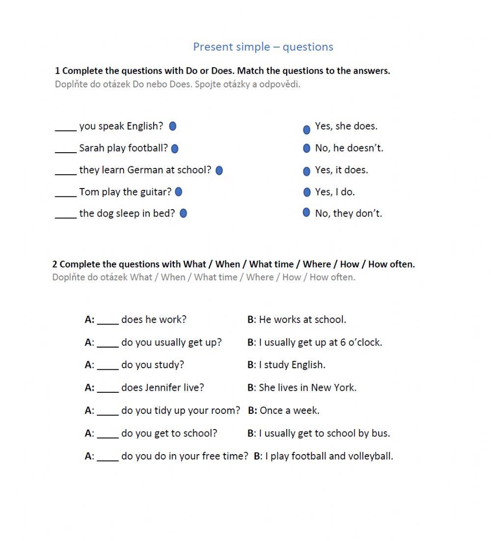 Present simple - questions