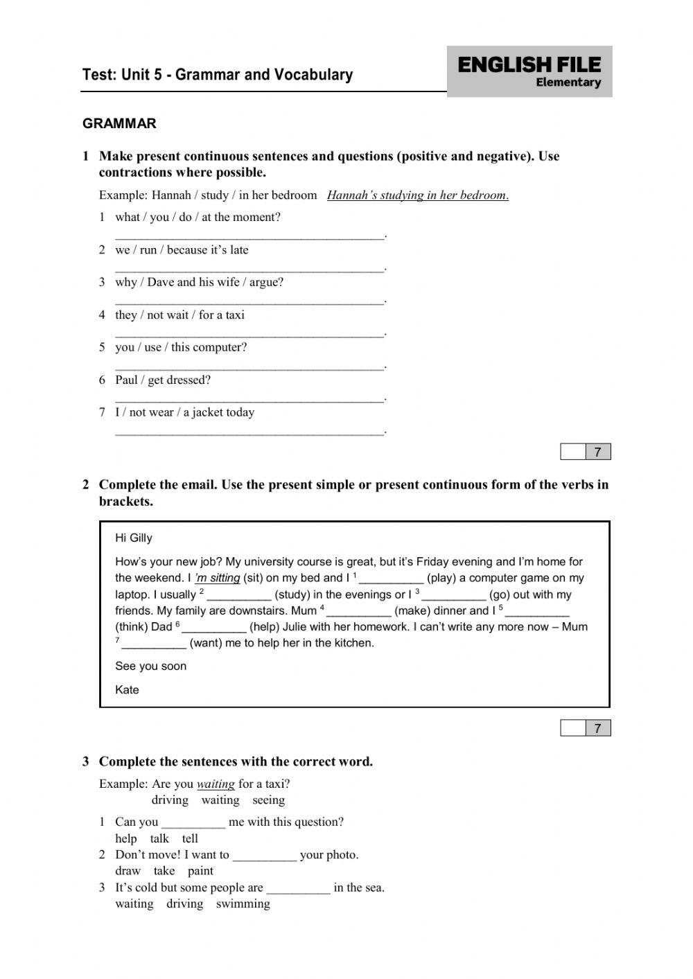 New English File Elementary Test Booklet Pdf