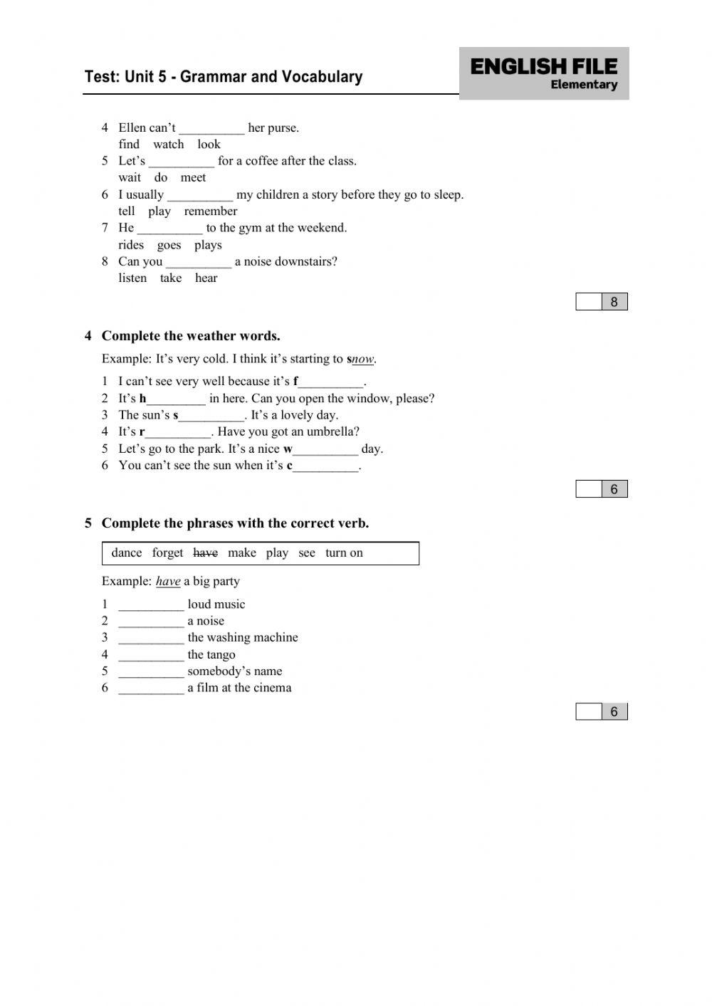6154138 test unit 5 new english file elementary