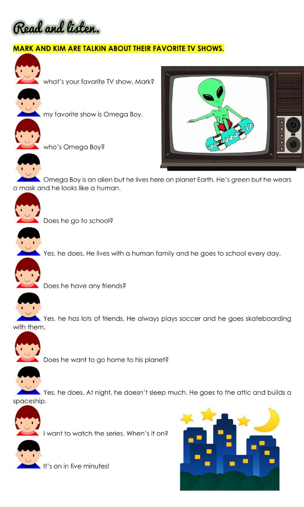 Listen and read online worksheet | Live Worksheets