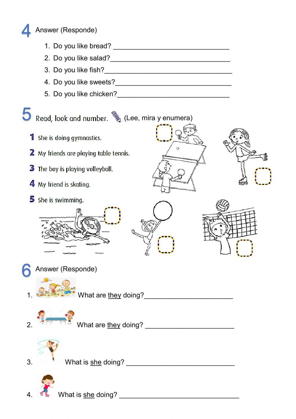 Food and present continuous