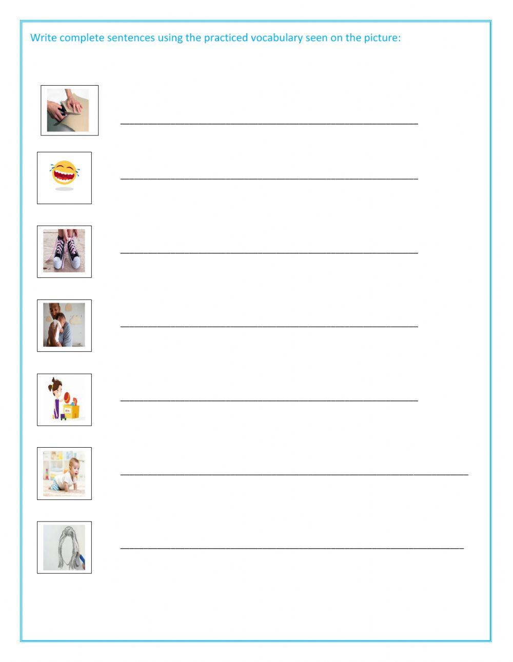 Action verbs sentences