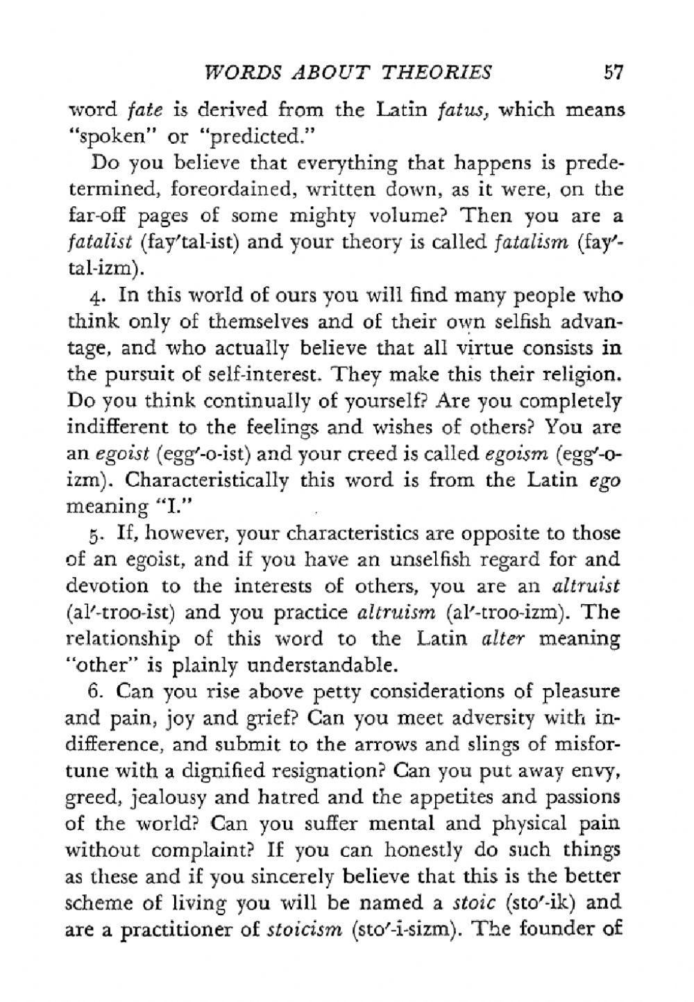 Words about theories