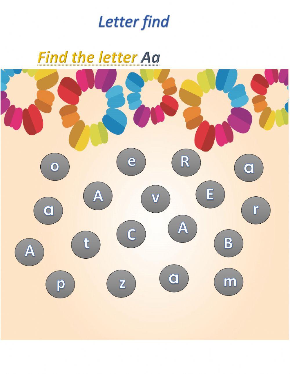Letter find 434380 Huwaida_Bakheet Live Worksheets