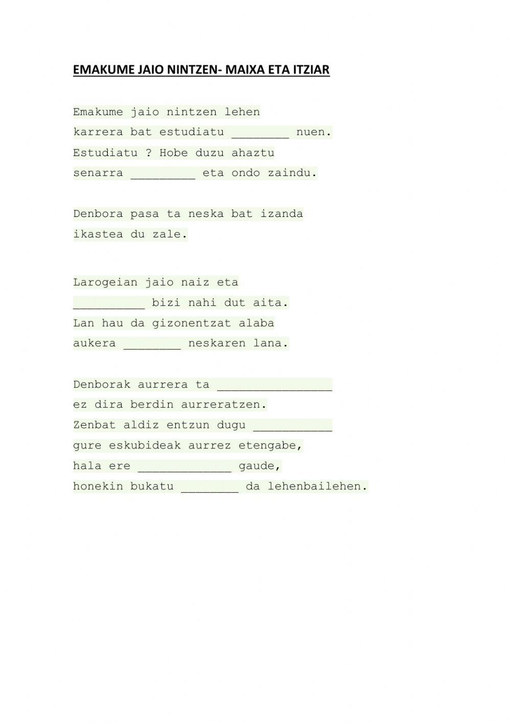 Emakume jaio nintzen