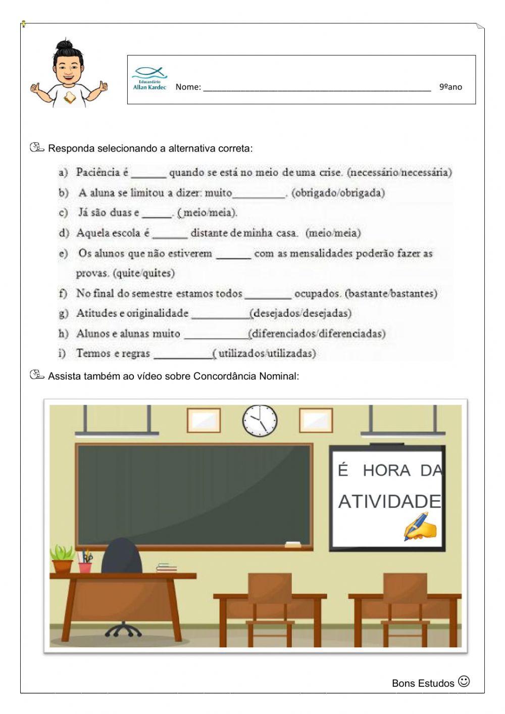 Atividade de Concordância Nominal