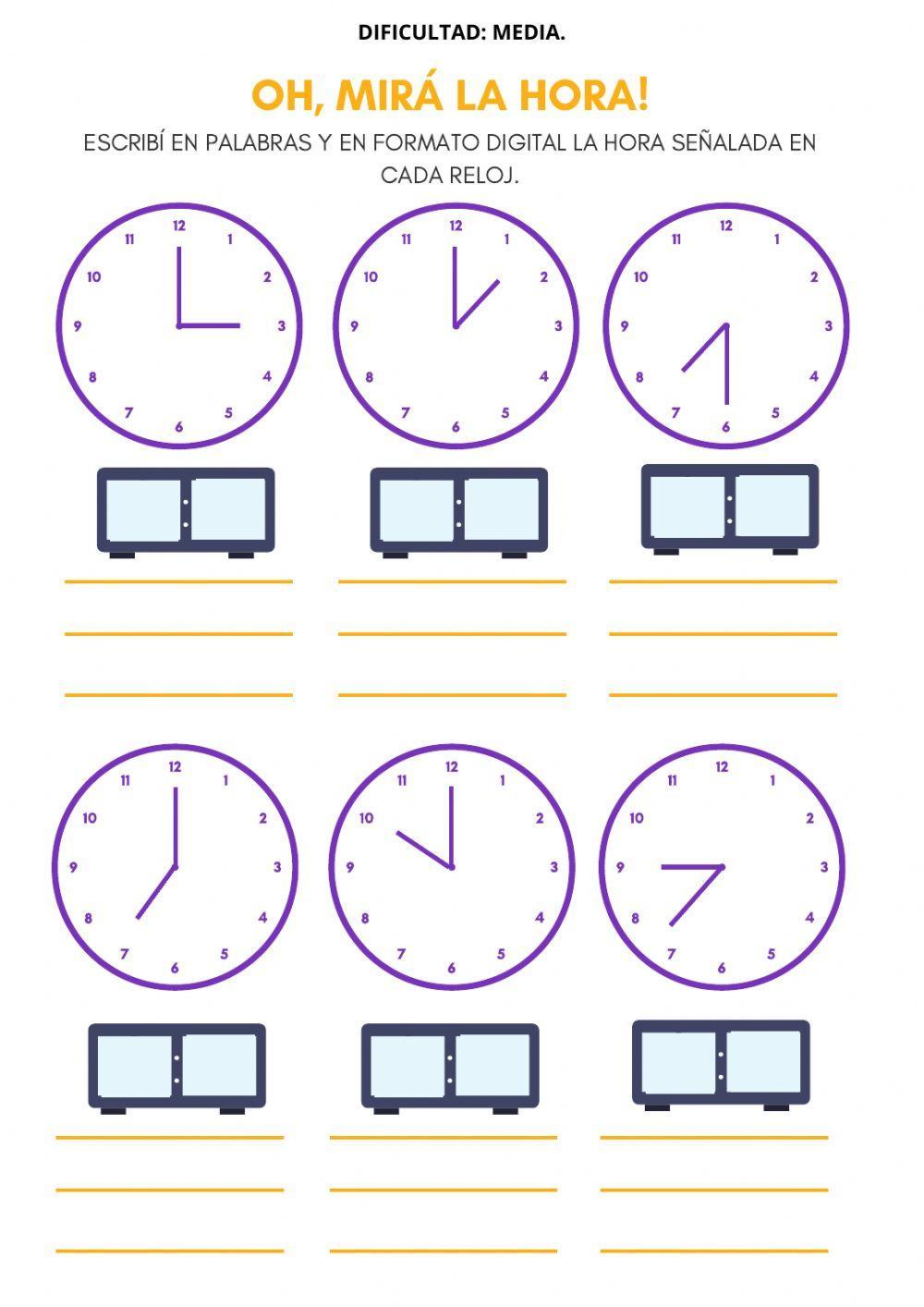 La hora digital y analógica