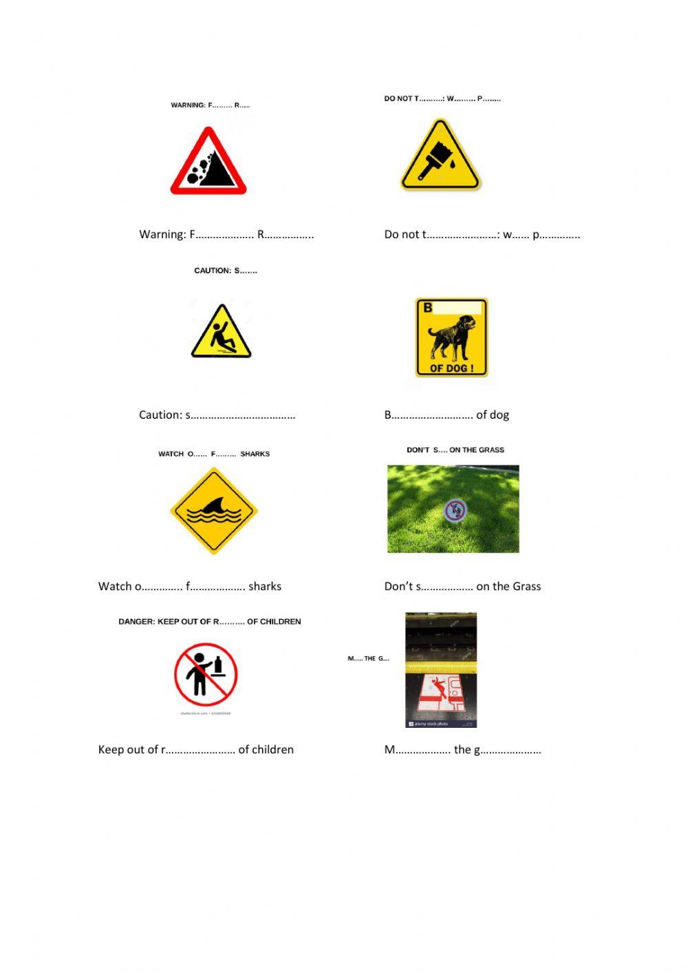 Safety signs