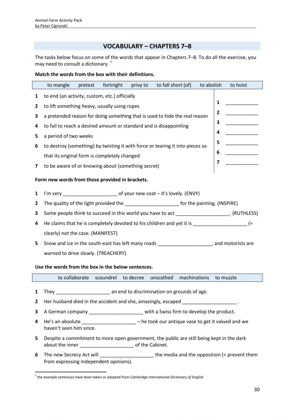 Animal farm chapter 7-8