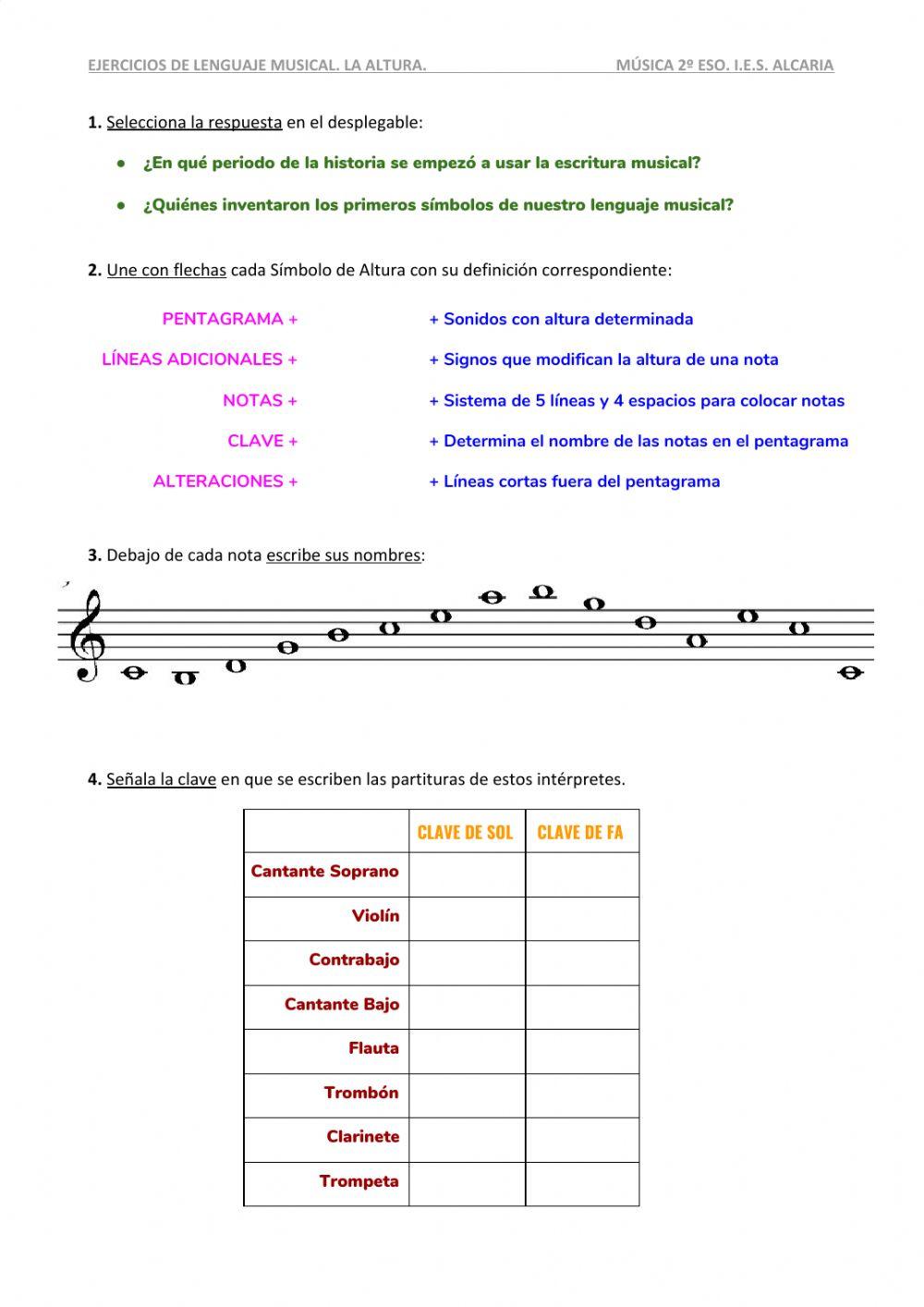 Lenguaje Musical. Altura. Lenguaje Musical. Altura.