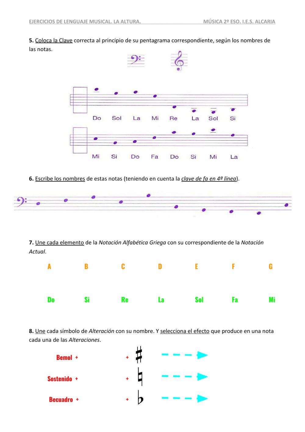 Lenguaje Musical. Altura.