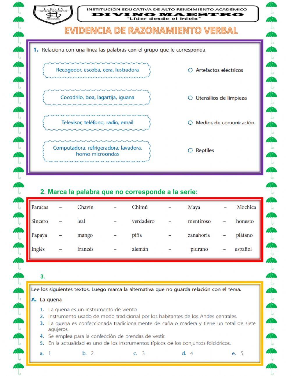 Series verbales - oraciones eliminadas