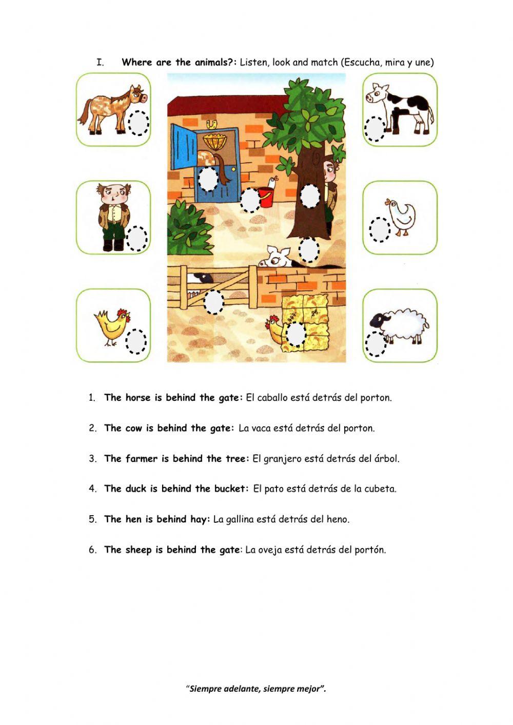 Worksheet -24 Where are the animals? for NT2