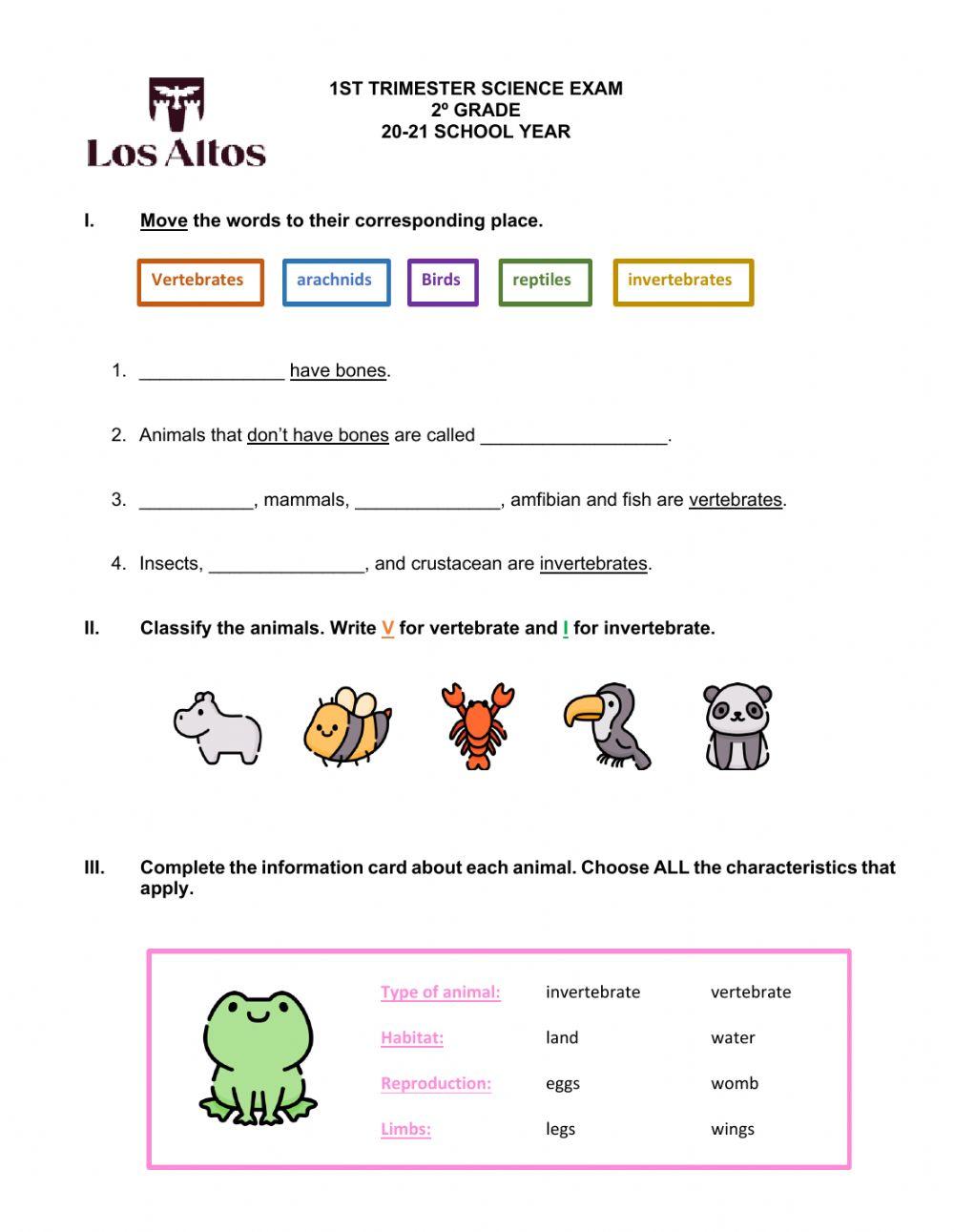 LosAltos-2ndGradeFirstTrimesterScienceExam