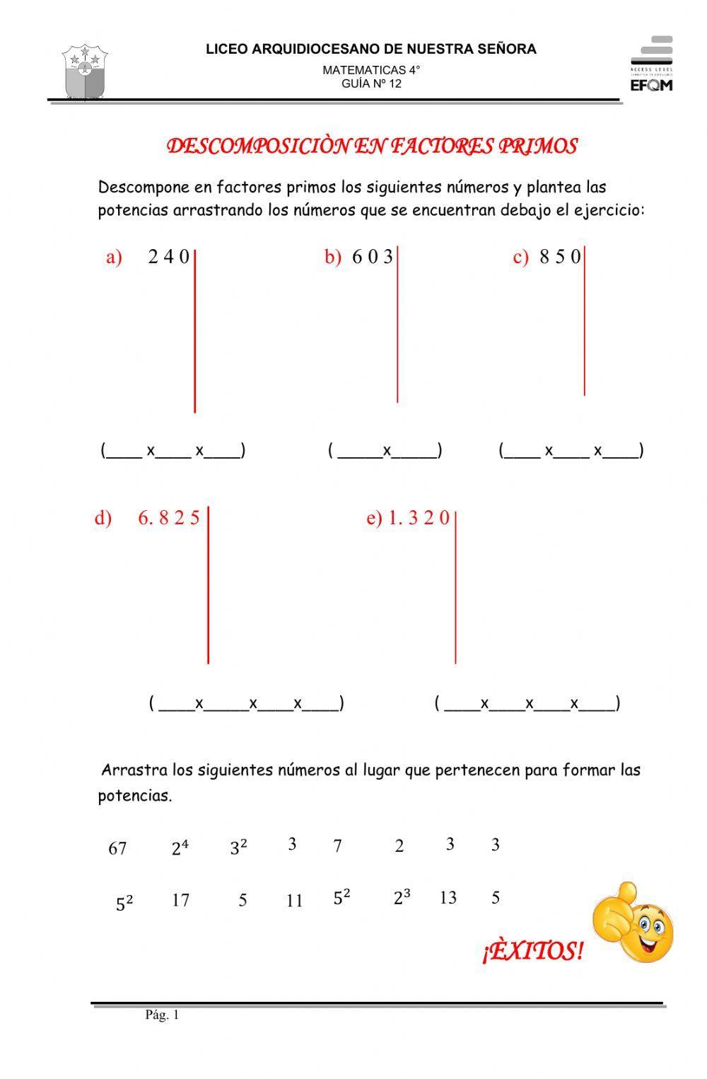 Descomposición en factores primos