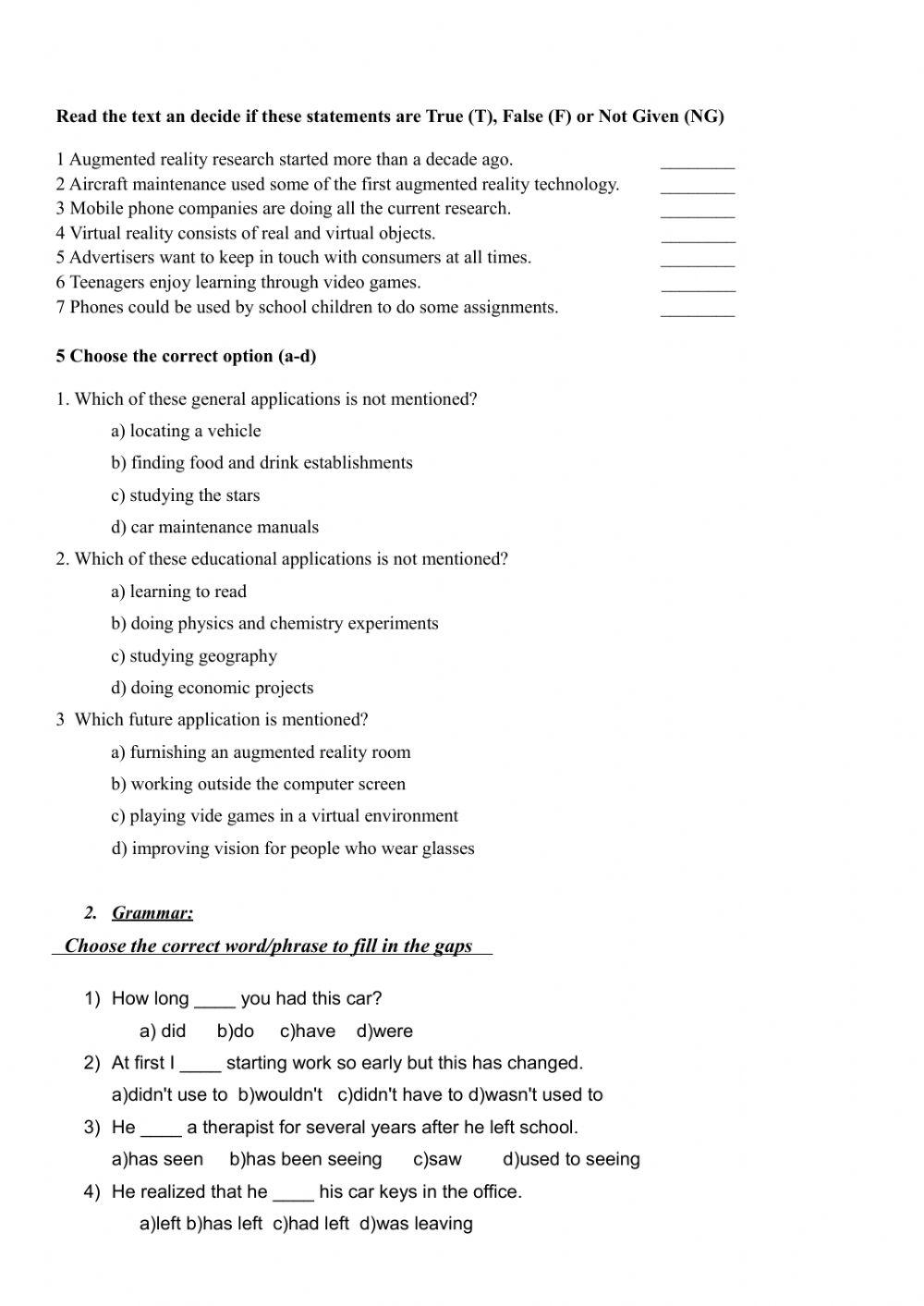 Reading -Augmented reality-