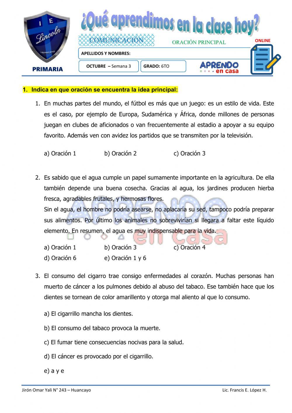 Pract. de idea principal II