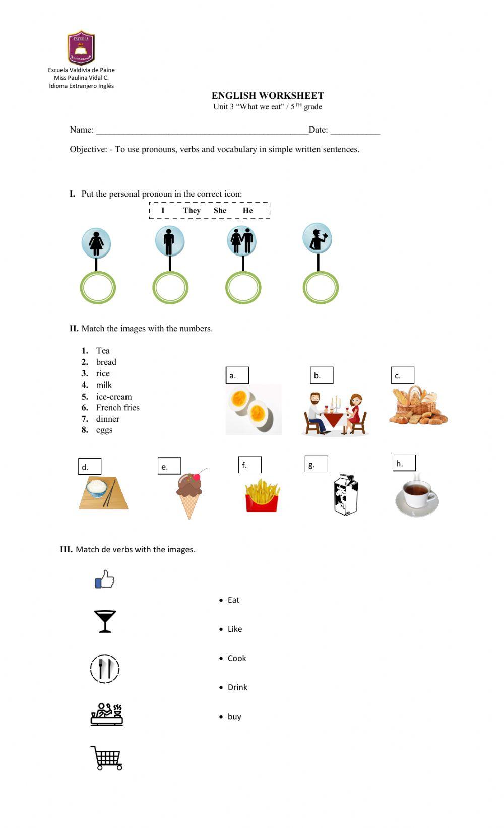 5th What we eat -Writing