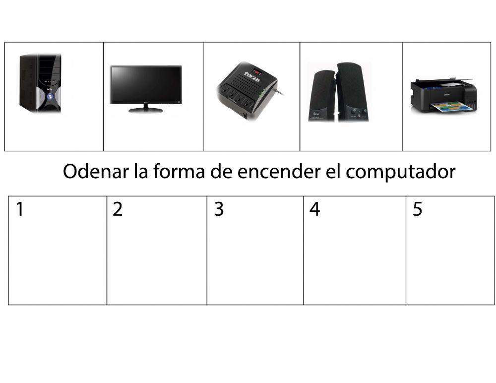 Ordenar la forma de encender el computador
