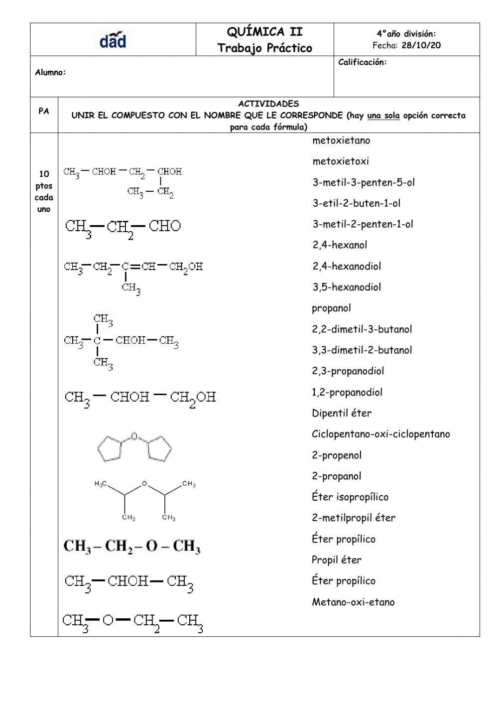 Alcoholes + éteres