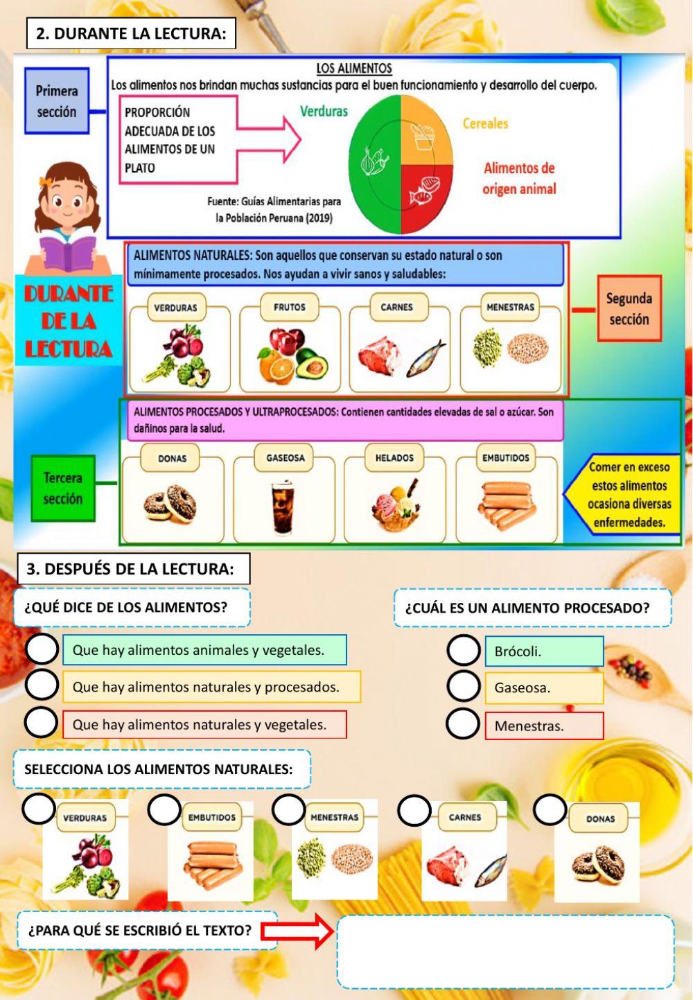 Leemos sobre los alimentos