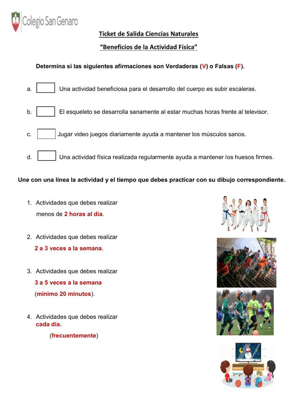 Beneficios de la actividad física Colegio San Genaro