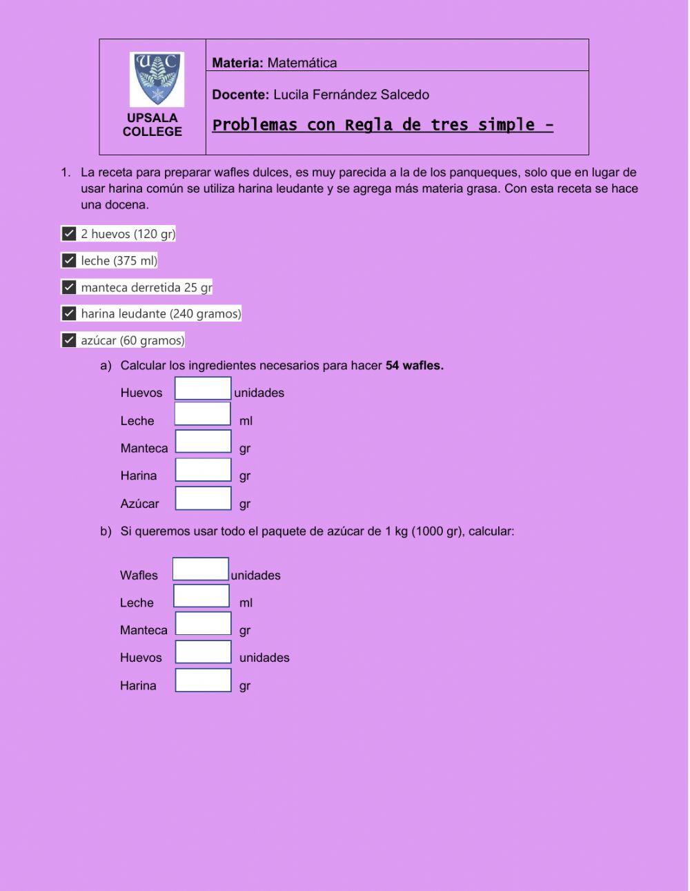 Regla de tres simple