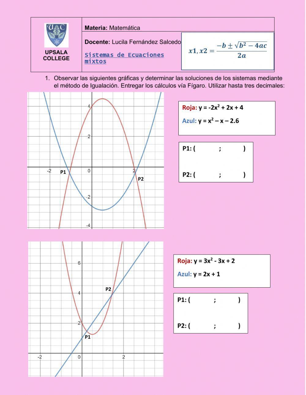 Sistemas de ecuaciones mixtos