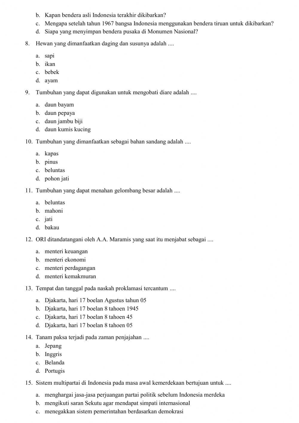 Contoh soal kelas 2 tema 2 sub tema 3