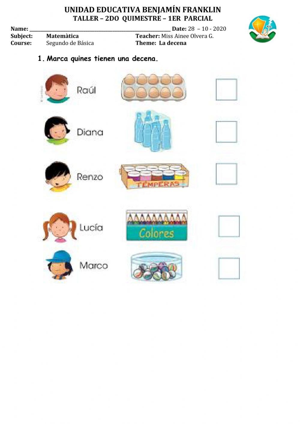Taller las decenas