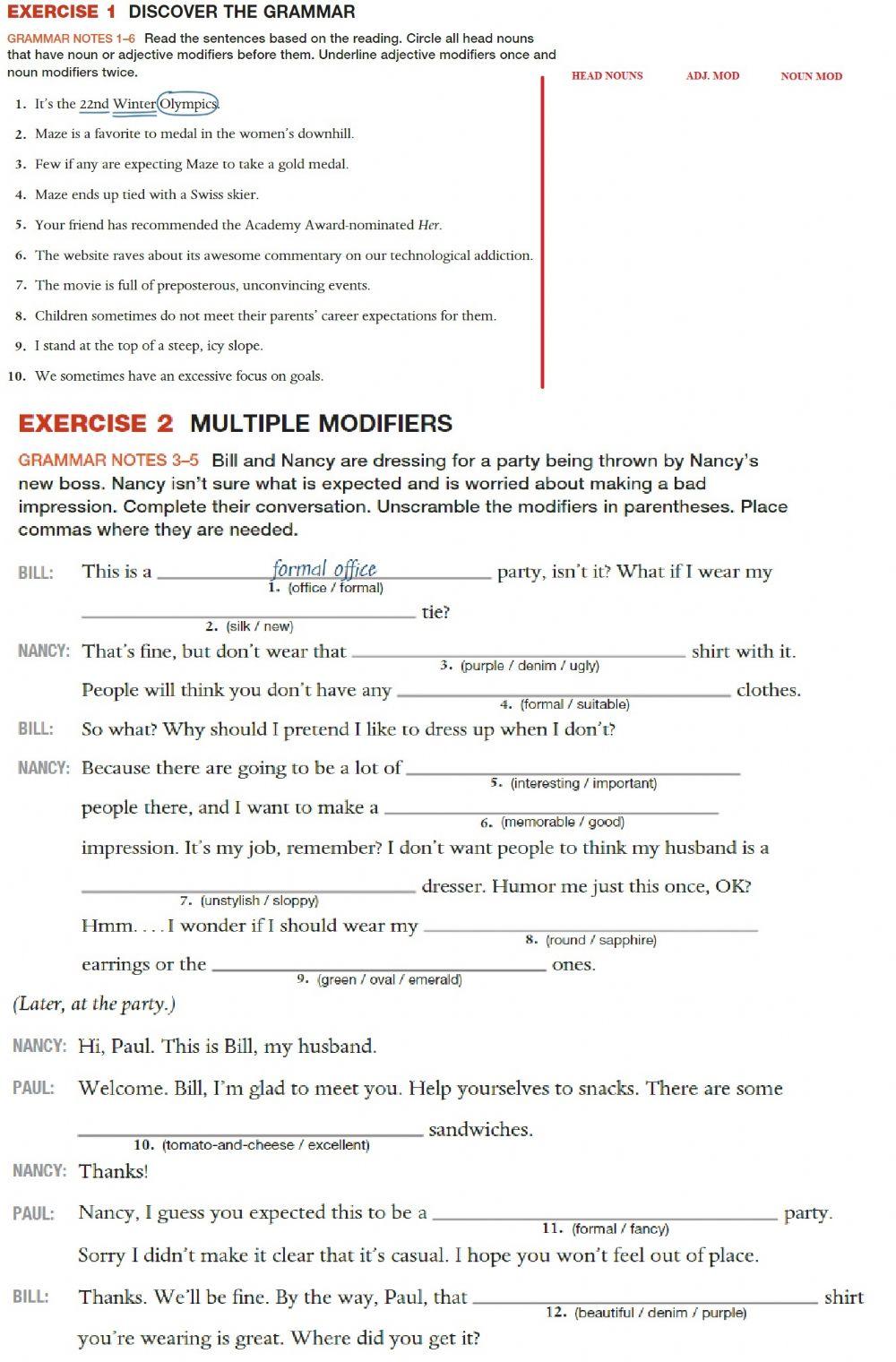 AG2 unit 13 ex 1 and 2